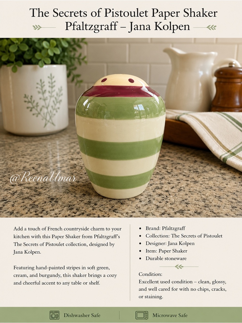 The Secrets of Pistoulet Paper Shaker – Pfaltzgraff – Jana Kolpen